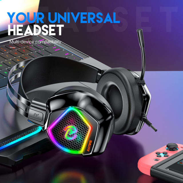 G601 RGB Gaming Wired Headphones Gamer Headsets USB Mic Noise Cancelling And Audio Control Over-Ear Sports Headphones For Overear Laptop Tablet PC