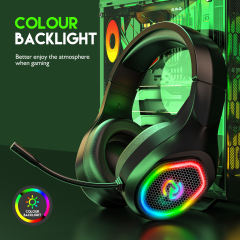 1PC Gaming Headset Colorful LED Lighting 3.5mm USB Port PS4 Gamer Headphones Surround Sound Stereo Game Earphones Wired Helmet with HD Microphone For Computer Laptop