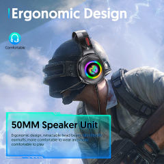 Wired PC Gaming Headsets Online Class Learning Headset RGB Light Game Earphones with Microphone for Xbox One Computer PS4 Gamer G805