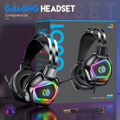 G601 RGB Gaming Wired Headphones Gamer Headsets USB Mic Noise Cancelling And Audio Control Over-Ear Sports Headphones For Overear Laptop Tablet PC