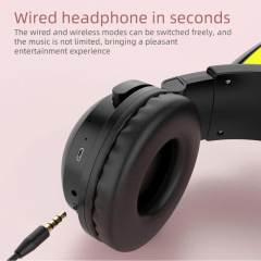 Cat Ear Wireless Bluetooth Headphones 7.1 Channel Stereo Music Game Earphone with Bilateral Mic Noise Reduction Headsets Earbuds