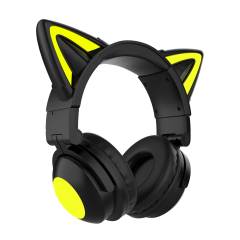 Cat Ear Wireless Bluetooth Headphones 7.1 Channel Stereo Music Game Earphone with Bilateral Mic Noise Reduction Headsets Earbuds