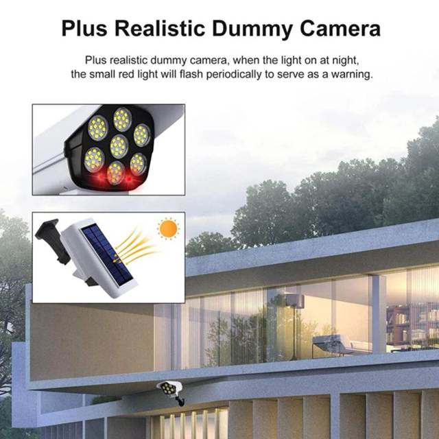 77 LED Solar Light Motion Sensor Security Dummy Camera Wireless Outdoor Flood Light IP65 Waterproof Lamp 3 Mode For Home Garden