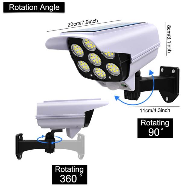 77 LED Solar Light Motion Sensor Security Dummy Camera Wireless Outdoor Flood Light IP65 Waterproof Lamp 3 Mode For Home Garden