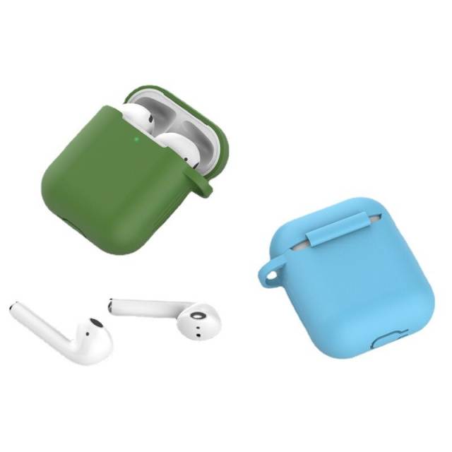 Simple Silicone Earphone Cases for Apple Airpods 1 2 Solid Color Wireless Bluetooth Headphone Protective Cover for Airpod 1/2