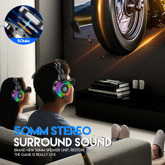 G605 Gaming Headset Headphones Surround Sound Stereo Game Earphones Wired Helmet with HD Microphone For Gamer XBox One PS4 PC Laptop