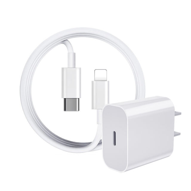 Kit Fuente Cargador 20 W + Cable Tipo C iPhone 11 12 13 14