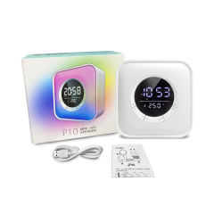 Wireless Bluetooth Speaker Bedside Lamp with LED Touch Night Light RGB Color Changing Alarm Clock Wake Up Lights for Bedroom