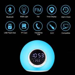 Bluetooth Speaker with LED Display Glow Variable Color Luminous Wireless Speakers TF Card U Disk Playback FM Radio HIFI Player