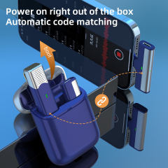 SX960 Wireless Lavalier Microphone Portable Audio Video Recording Mini Mic with Charging Case for iPhone Android Live Broadcast