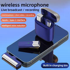 SX960 Wireless Lavalier Microphone Portable Audio Video Recording Mini Mic with Charging Case for iPhone Android Live Broadcast