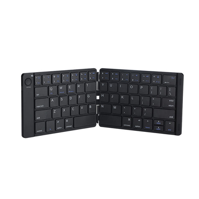Portable Leather Folding Mini Bluetooth Keyboard Foldable Wireless Keypad for IOS/Android/Win/OS/HMS