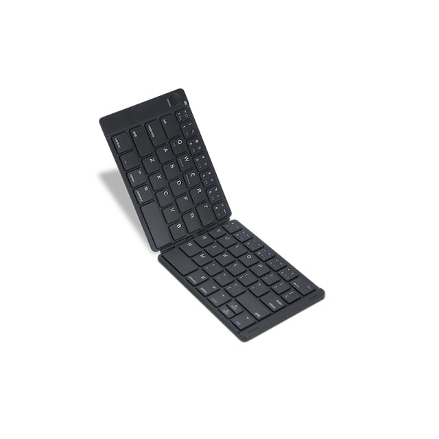 Portable Leather Folding Mini Bluetooth Keyboard Foldable Wireless Keypad for IOS/Android/Win/OS/HMS