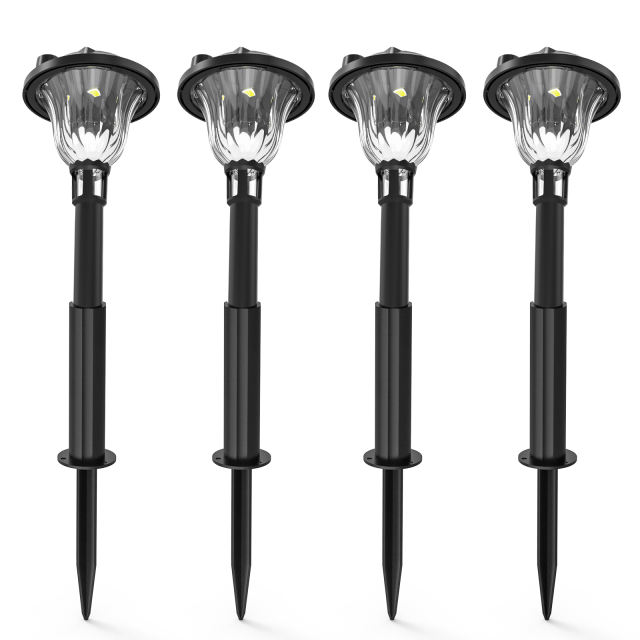 4PCS/Set LED Solar Lamps Powered Lawn Yard Light Plastic Garden Outdoor Lamp IP65 Waterproof Super Bright Landscape Spotlights 4 Lighting Mode