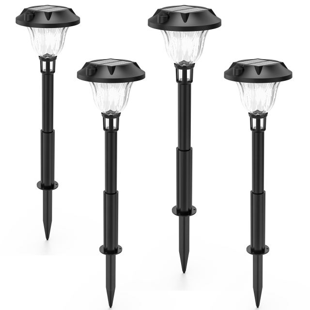 4PCS/Set LED Solar Lamps Powered Lawn Yard Light Plastic Garden Outdoor Lamp IP65 Waterproof Super Bright Landscape Spotlights 4 Lighting Mode