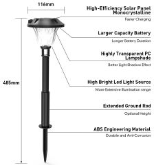 4PCS/Set LED Solar Lamps Powered Lawn Yard Light Plastic Garden Outdoor Lamp IP65 Waterproof Super Bright Landscape Spotlights 4 Lighting Mode