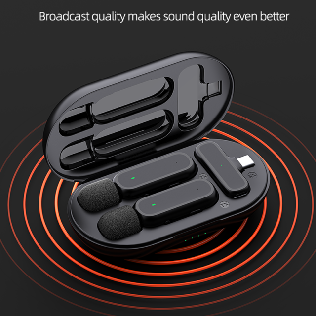 Lavalier Microphone Professional Microphone for Phone with Charging Case Noise Reduction Wireless Microphone for Pc Tiktok Vlog