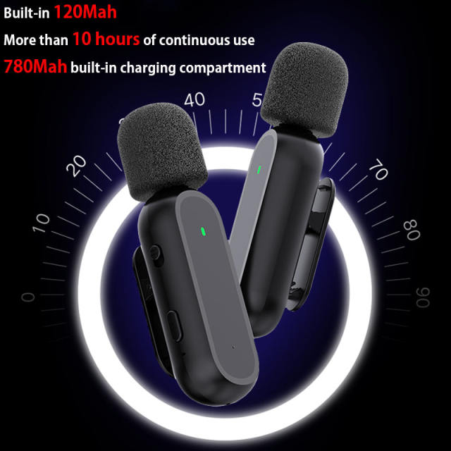 Lavalier Microphone Professional Microphone for Phone with Charging Case Noise Reduction Wireless Microphone for Pc Tiktok Vlog
