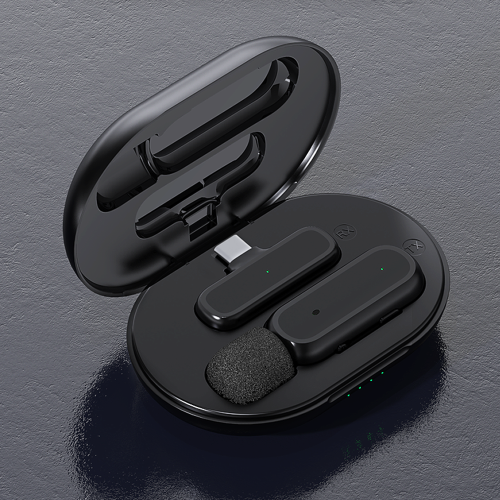 New Wireless Lavalier Microphone Audio Video Recording Noise Reduction Mic With Charging Box Suitable for iPhone iOS Android