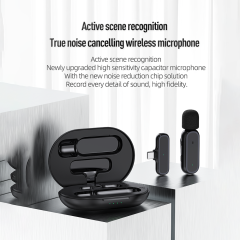 New Wireless Lavalier Microphone Audio Video Recording Noise Reduction Mic With Charging Box Suitable for iPhone iOS Android