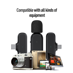 New Wireless Lavalier Microphone Audio Video Recording Noise Reduction Mic With Charging Box Suitable for iPhone iOS Android