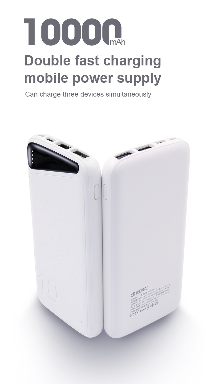 10000mAh Power Bank Dual USB Port Quick Charge Powerbank Outdoor Travel  External Battery for Xiaomi Huawei iPhone