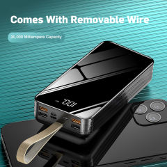 Wireless Power Bank Fast Charging Digital Display Waterproof Full Screen Portable 30000MAh External Battery Charger for iPhone