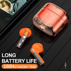 Wireless Headphones Bluetooth 5.3 Earphones In-Ear Sports Running Headset Creative Transparent Gaming Earbuds with Microphone