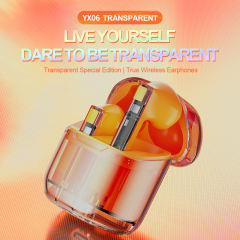 Wireless Headphones Bluetooth 5.3 Earphones In-Ear Sports Running Headset Creative Transparent Gaming Earbuds with Microphone