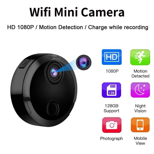 Mini Camera 1080P/2K Night Vision Smart Home Surveillance Cameras with Wifi Remote Action Videcam Security Protection Hidden TF
