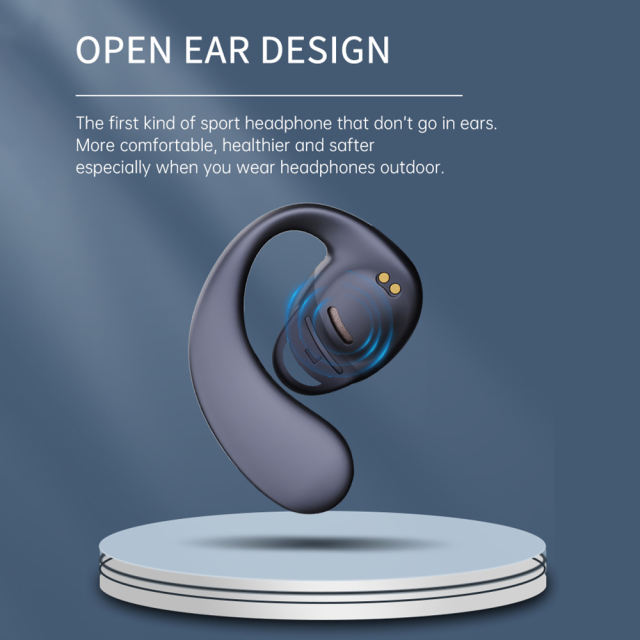 Open Wireless Sport Earbuds Ear Hook Waterproof Headset with Microphone Air Conduction Quality Sound Bluetooth Outdoor Earphones