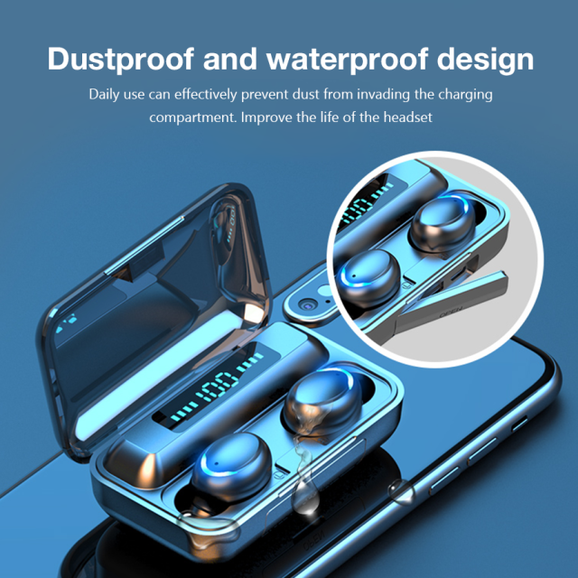 F9-5C Wireless Headphones Tws Bluetooth Earphones 5.1 9D Stereo Sports Wireless Earbuds Waterproof Noise Reduction gaming Headset