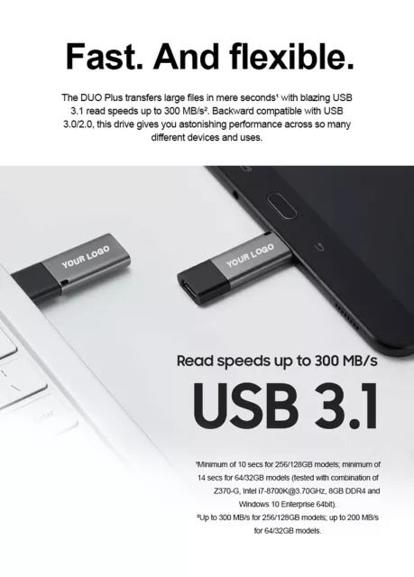 2 in 1 Type C USB 3.1 OTG USB Flash Drive USB Memory Pendrive for Smartphones Tablets and PCS