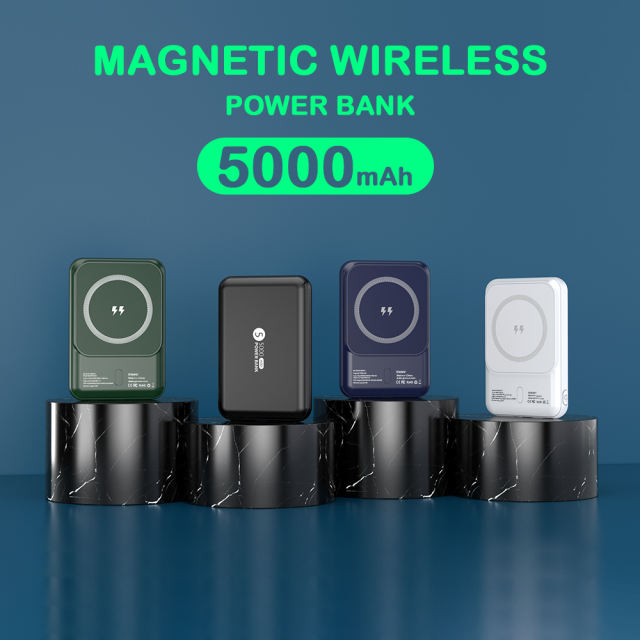 5000mAh Magnetic Power Bank Mini Portable High Capacity Charger 15W Wireless Fast Charging External Battery Pack for iPhone Android