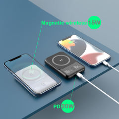 5000mAh Magnetic Power Bank Mini Portable High Capacity Charger 15W Wireless Fast Charging External Battery Pack for iPhone Android