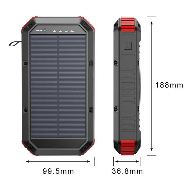 Waterproof Solar Power Bank 30000mAh Portable External Battery Charger For  Phone