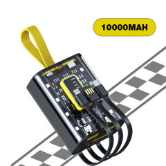 Transparent 10000mAh Power Bank 2.1A Fast Charge Backup Battery Pack for iPhone 14 13 12 Pro Huawei Xiaomi Samsung Powerbank with LED Light