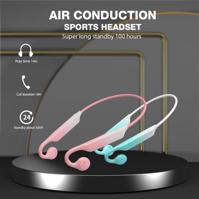 Air Conduction Earhook Bluetooth Earphone Earbuds V5.0 Wireless with Microphone Sports Headphones Headsets Gradient Color