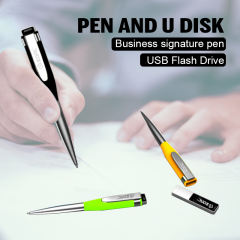 USB Flash Drive 32 GB Ballpoint Pens Metal Pen Drive 64GB Pendrive 128GB 8GB 4GB Flash Memoria Usb Disk for Business Gift