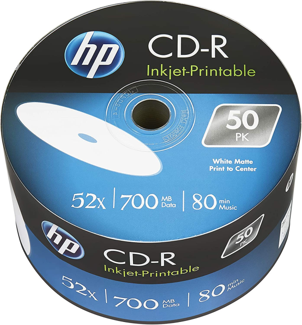 HP CD-R 700MB 50 Blank CD/Compact Disk Wrap Professional /Recordable 52x Speed