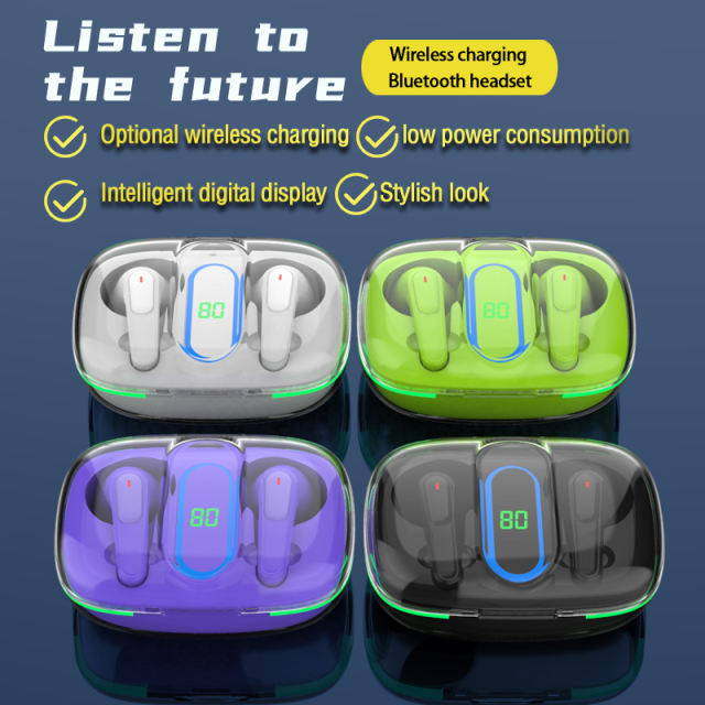 PRO 70 TWS Bluetooth 5.3 Earphone Breathing Light Wireless Earbuds Clear Call Stereo Touch Control Headset