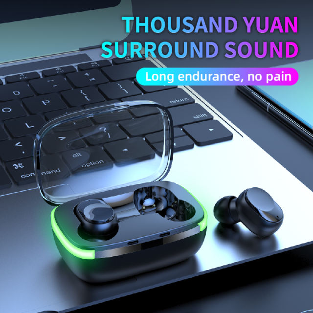 Y60 TWS Earphones Headphones LED Display Gaming Breathing Lights Wireless Earbuds