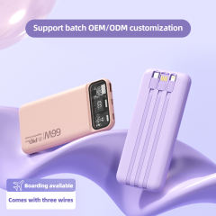 Portable Power Bank 10000mAh with Cables 22.5W Fast Charger LED Display Battery Pack Phone Charger powerbank