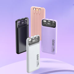 Portable Power Bank 10000mAh with Cables 22.5W Fast Charger LED Display Battery Pack Phone Charger powerbank