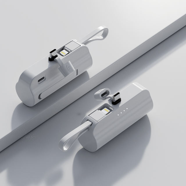 5000mAh Power Bank, With Stand, 2-in-1 Charging Head, Pocket Capsule Charging