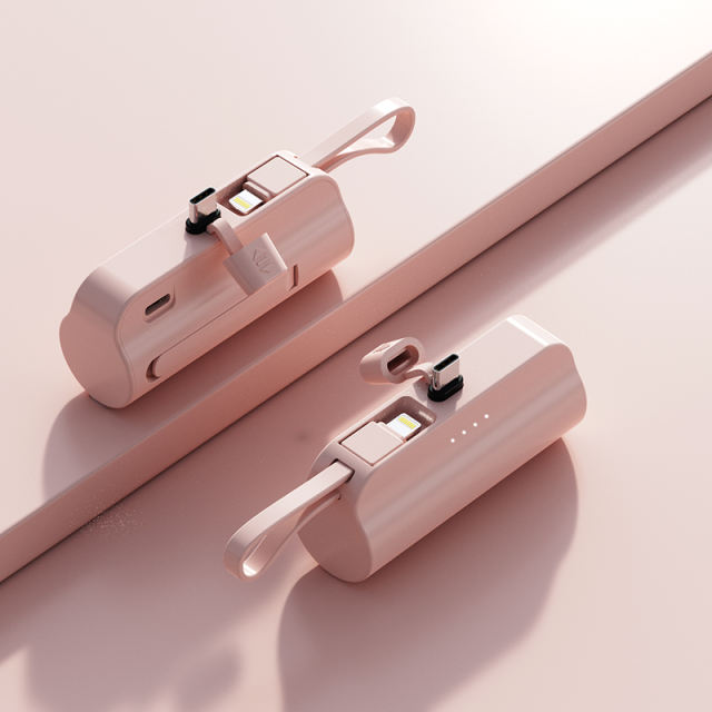 5000mAh Power Bank, With Stand, 2-in-1 Charging Head, Pocket Capsule Charging