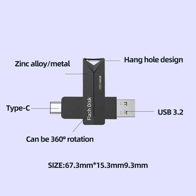 Metal OTG Pendrive High Speed USB Memory Stick 8GB/16GB/32GB/64GB/128GB Pen Drive Capacity Flash U Disk