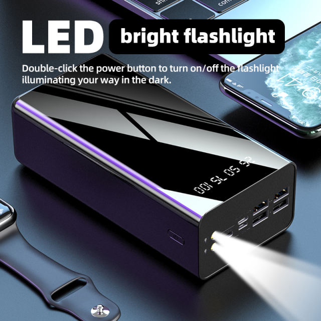 50000mAh High Capacity Power Bank Fast Charger Powerbank for iPhone Laptop Batterie