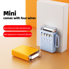 Portable Charger 10000mAh Fast Charging Small Power Bank Transparent External Battery Pack