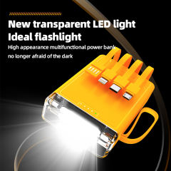 Portable Charger 10000mAh Fast Charging Small Power Bank Transparent External Battery Pack
